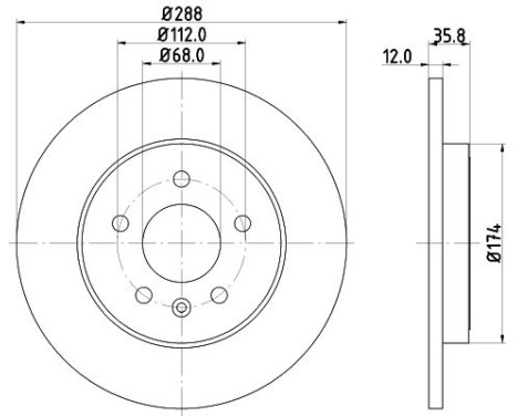 Brake disc 8DD 355 111-811 Hella