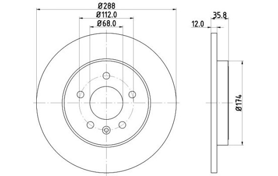 Brake disc 8DD 355 111-811 Hella
