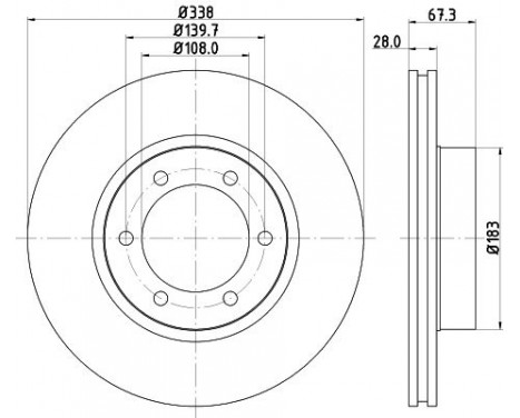 Brake disc 8DD 355 111-861 Hella