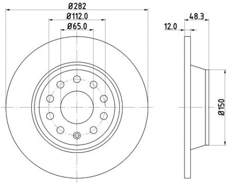 Brake disc 8DD 355 112-141 Hella