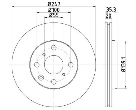 Brake disc 8DD 355 112-311 Hella, Image 5