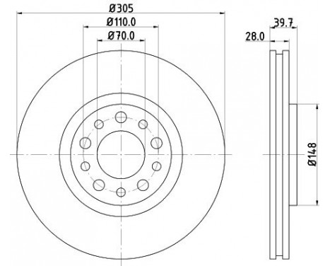 Brake disc 8DD 355 112-511 Hella