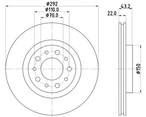 Brake disc 8DD 355 112-561 Hella