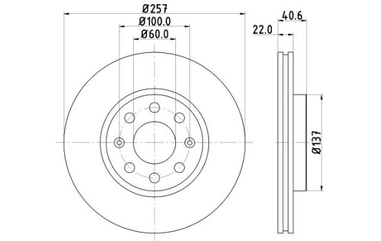 Brake disc 8DD 355 112-581 Hella
