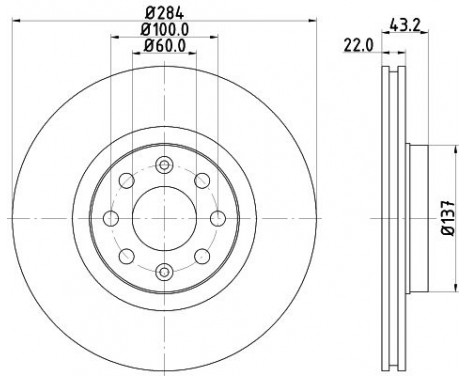 Brake disc 8DD 355 112-601 Hella, Image 4