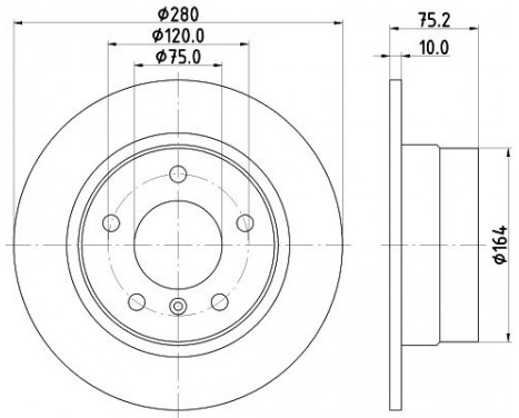 Brake disc 8DD 355 112-641 Hella