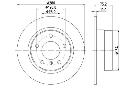 Brake disc 8DD 355 112-641 Hella