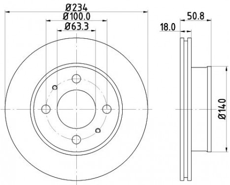 Brake Disc 8DD 355 112-761 Hella