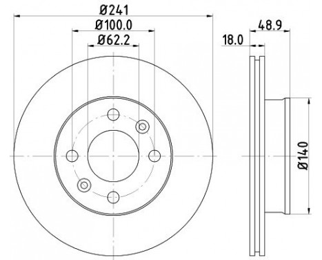 Brake disc 8DD 355 112-791 Hella