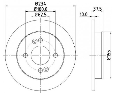 Brake disc 8DD 355 112-801 Hella