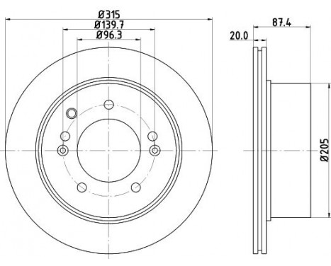 Brake Disc 8DD 355 112-821 Hella