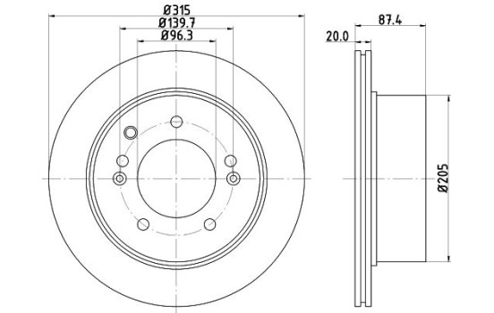 Brake Disc 8DD 355 112-821 Hella