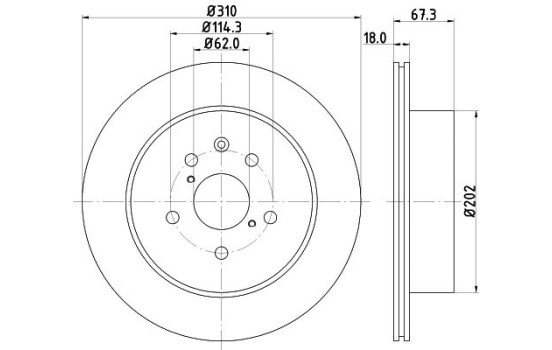 Brake Disc 8DD 355 112-881 Hella