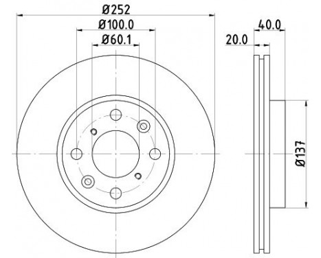 Brake disc 8DD 355 112-981 Hella