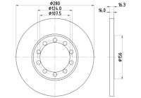 Brake disc 8DD 355 113-291 Hella