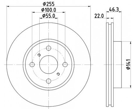 Brake disc 8DD 355 113-581 Hella