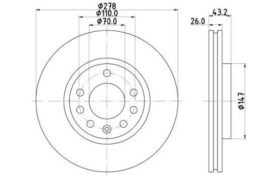 Brake Disc 8DD 355 113-611 Hella