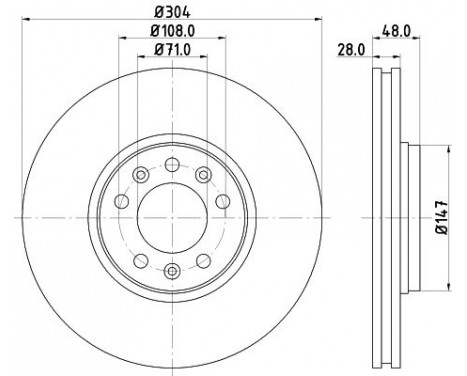 Brake Disc 8DD 355 113-671 Hella