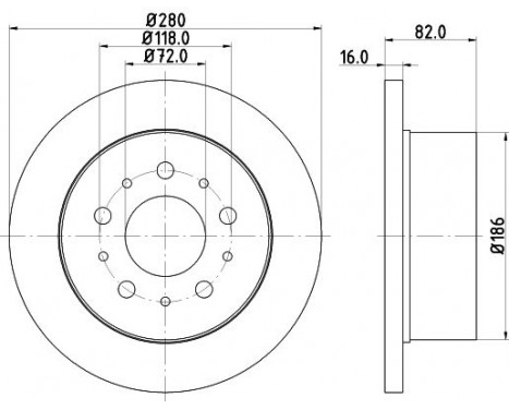 Brake Disc 8DD 355 113-711 Hella