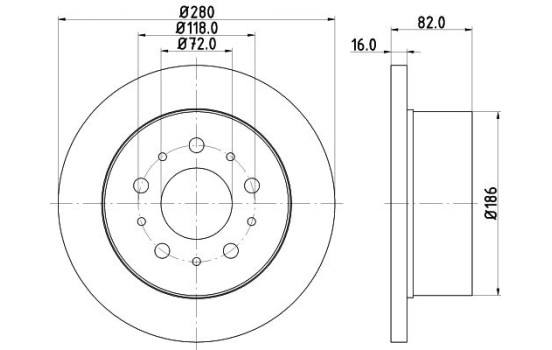 Brake Disc 8DD 355 113-711 Hella