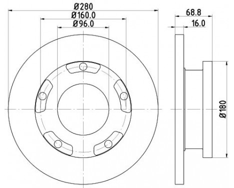 Brake Disc 8DD 355 113-811 Hella