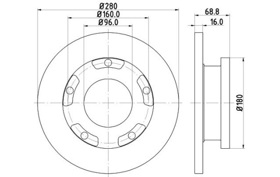 Brake Disc 8DD 355 113-811 Hella