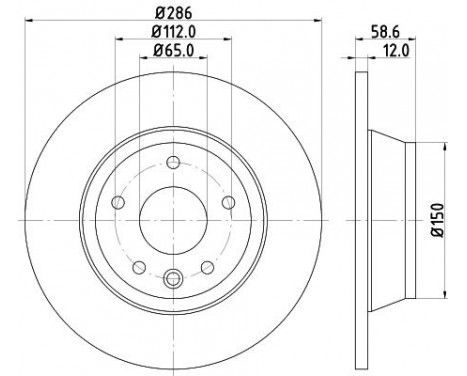 Brake disc 8DD 355 113-841 Hella