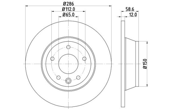 Brake disc 8DD 355 113-841 Hella