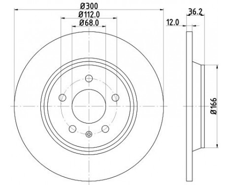 Brake disc 8DD 355 113-931 Hella