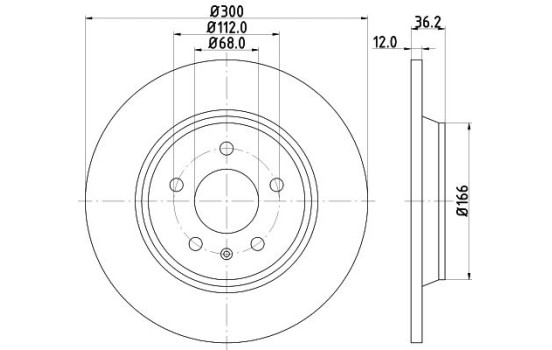 Brake disc 8DD 355 113-931 Hella
