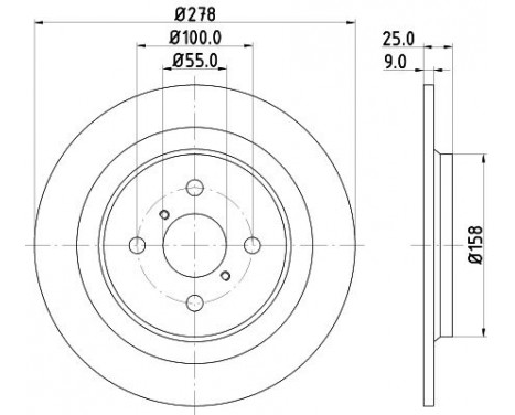 Brake disc 8DD 355 114-051 Hella