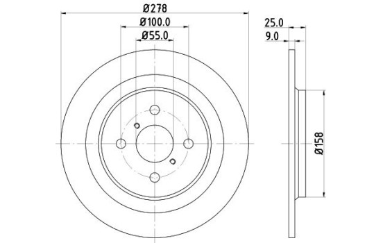 Brake disc 8DD 355 114-051 Hella