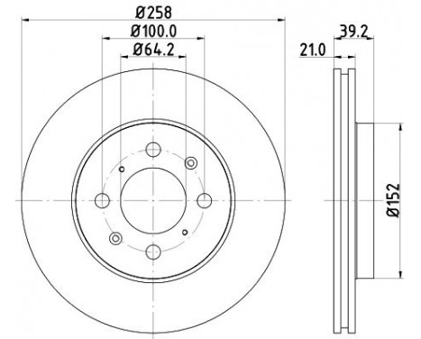 Brake disc 8DD 355 114-451 Hella