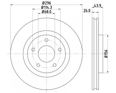 Brake disc 8DD 355 114-601 Hella