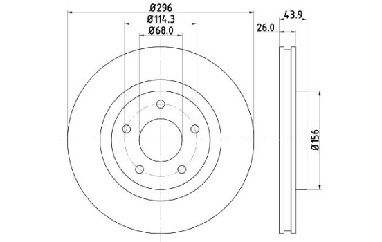 Brake disc 8DD 355 114-601 Hella