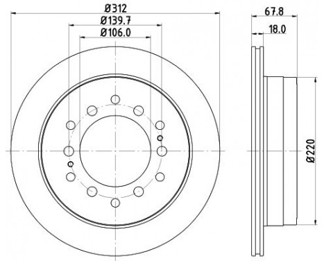 Brake disc 8DD 355 114-861 Hella