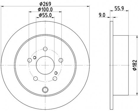 Brake disc 8DD 355 114-891 Hella