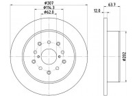 Brake disc 8DD 355 114-931 Hella