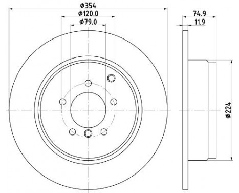 Brake Disc 8DD 355 115-171 Hella