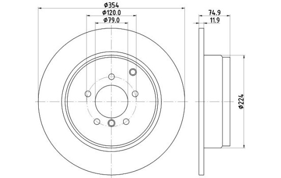 Brake Disc 8DD 355 115-171 Hella