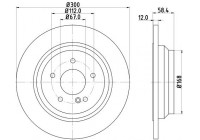 Brake disc 8DD 355 115-411 Hella