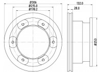 Brake Disc 8DD 355 115-551 Hella