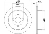 Brake disc 8DD 355 115-711 Hella