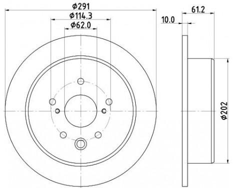 Brake disc 8DD 355 115-711 Hella