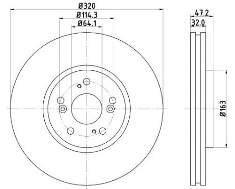 Brake Disc 8DD 355 116-091 Hella