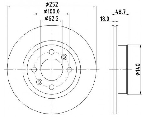 Brake Disc 8DD 355 116-201 Hella