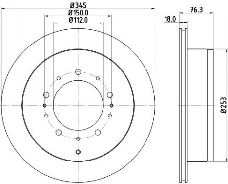 Brake disc 8DD 355 116-331 Hella