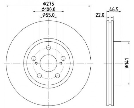 Brake disc 8DD 355 116-371 Hella