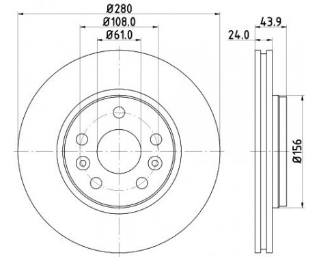 Brake disc 8DD 355 116-451 Hella