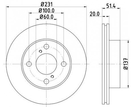 Brake disc 8DD 355 116-501 Hella